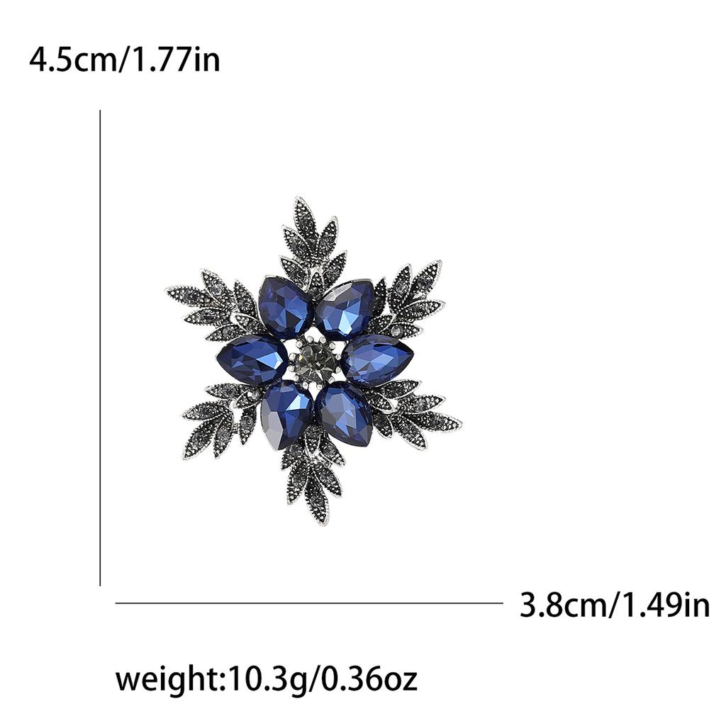 Rhinestone Snowflake Brooch for Women Unisex Pearl Flower Pins Banquet Party Backpack Gifts Jewelry Accessories
