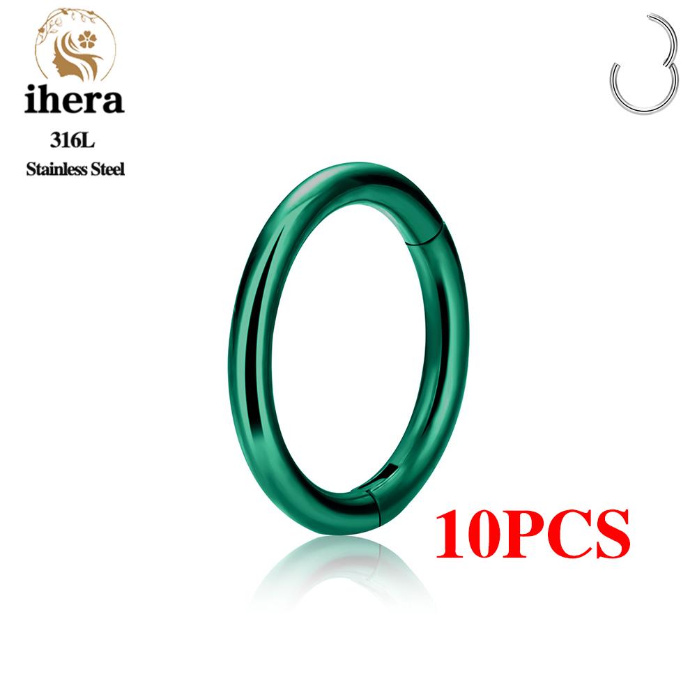 1/10PCS Stainless Steel Round Small Nose Ring Hoop 16G 18G 20G Hinged Segment Tragus Septum Cartilage Piercing Body Jewelry