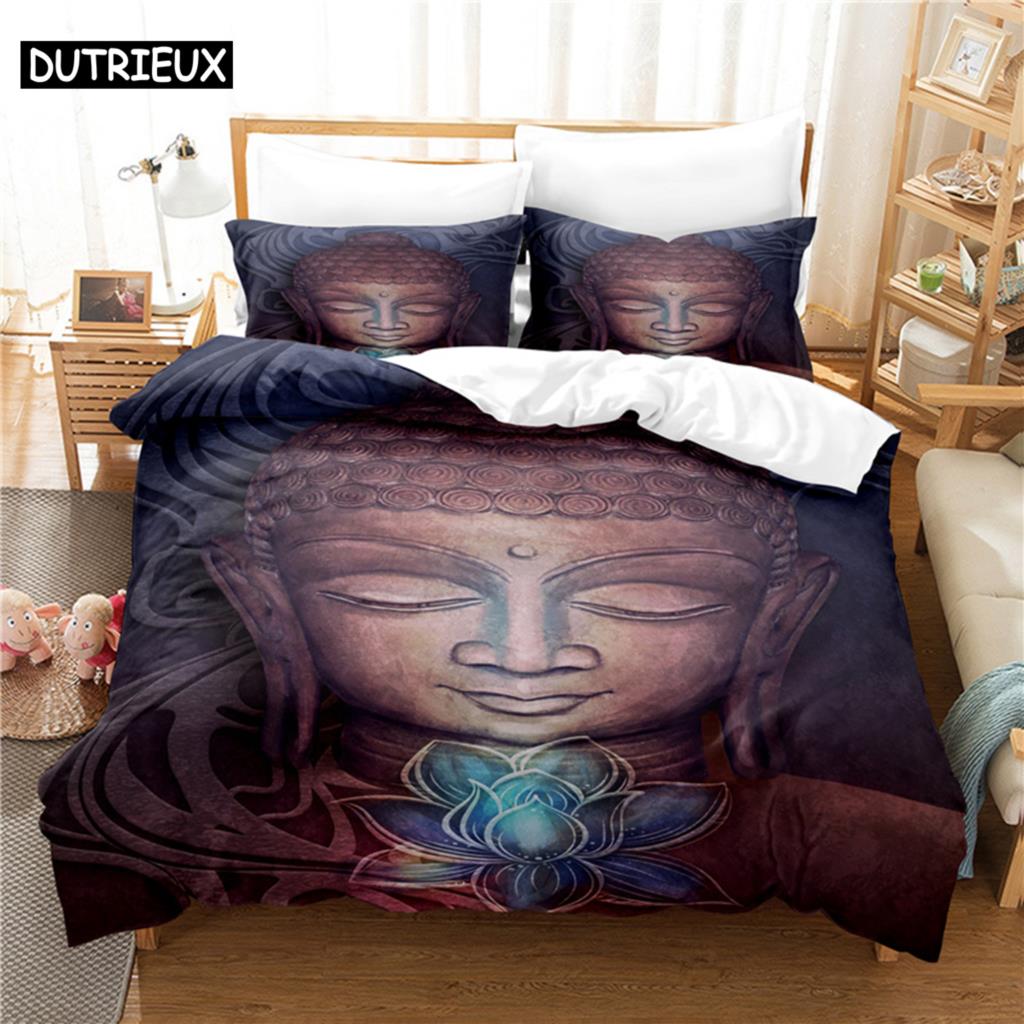 

Набір підодіяльників Buddha Queen Size Односпальне двоспальне ліжко 220x240 см Twin King Повний комплект постільної білизни Підковдра Постільна білизна 3D HD Наволочка 140x200cm 3pcs&Duvet Cover