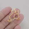 My Shape 5pcs Cat Charms Cute Animal Kitten Pendants DIY Necklace Earrings Keychains DIY Jewelry Making Stainless Steel Jewelry