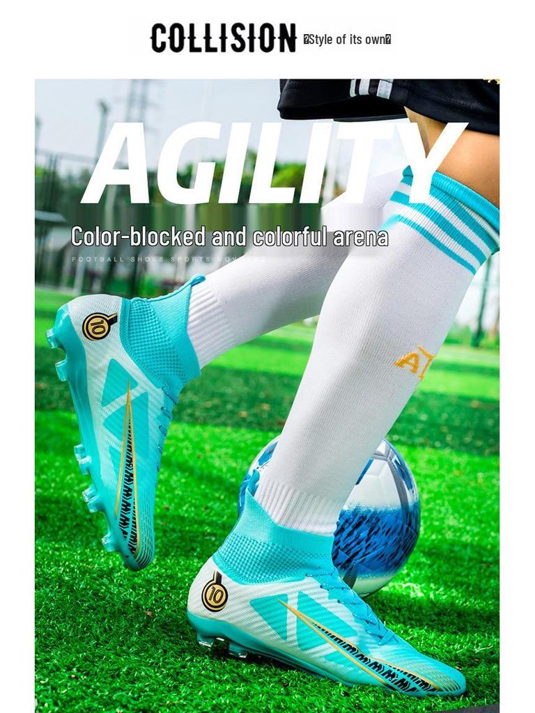 Men's Plus Size Non-Slip High-Top Football Shoes for Adults and Students