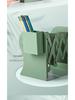 Retractable Desktop Bookend with Pen Holder and Integrated Book Storage Clip  