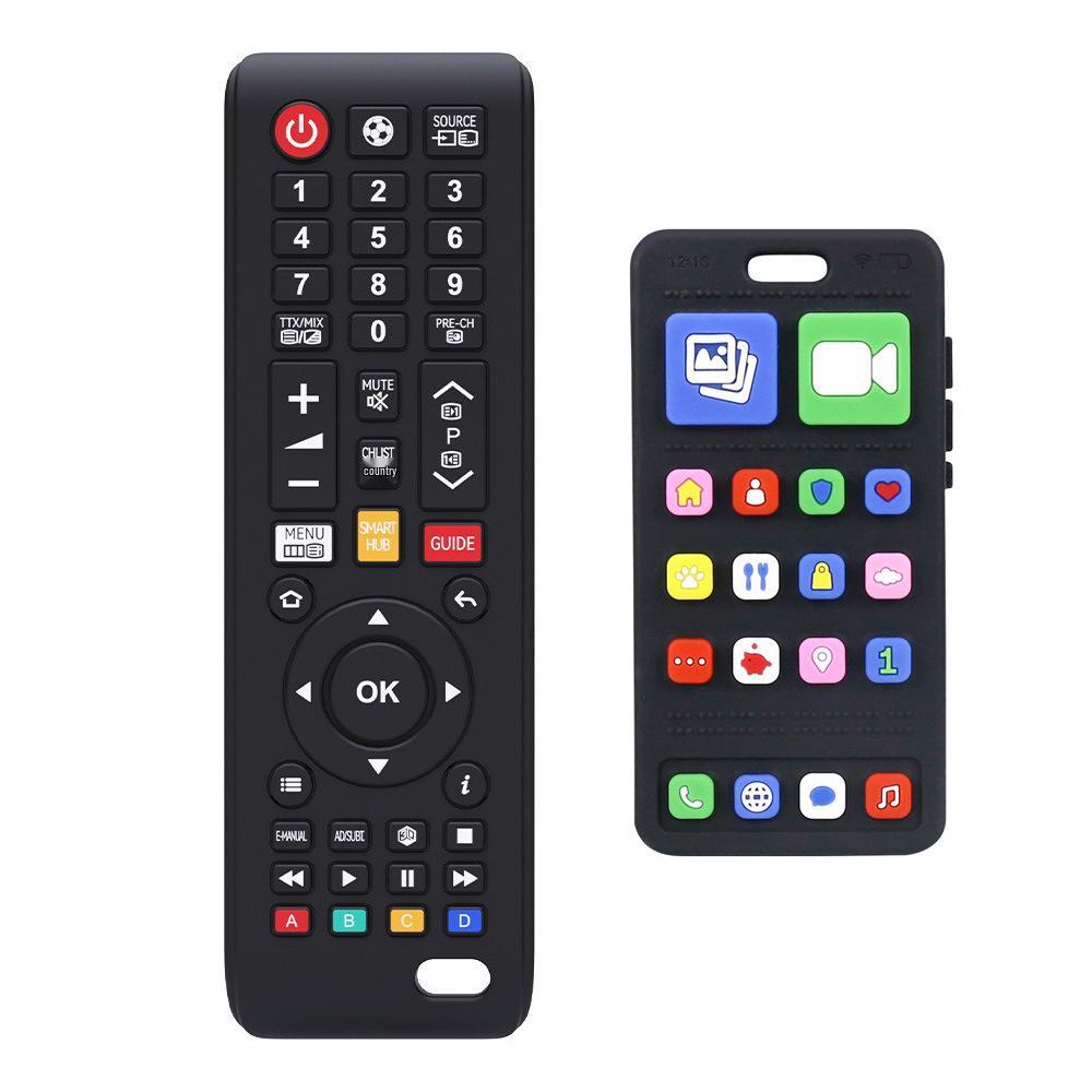 Silicone Teether Remote Control Toy for Babies 6+ Months
