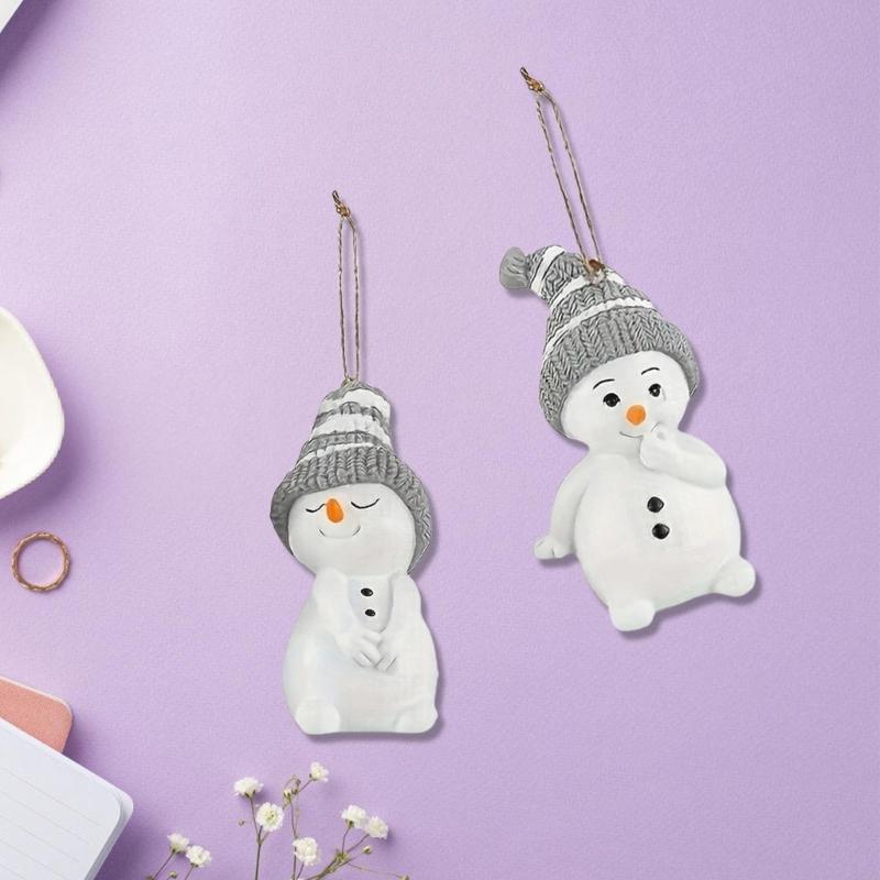 62KD Acrylic Bird Snowman Hanging Pendants Set Car Mirror Window Decoration Ornaments