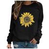Women's Fashion Casual  Print Round Neck Sweater Loose Sports Tops Pullover