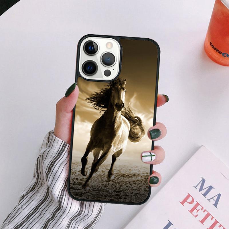 Horses Running Phone Case For iPhone 17 Air 14 13 12 16Pro Max 15  Plus Cover Shell Max Coque