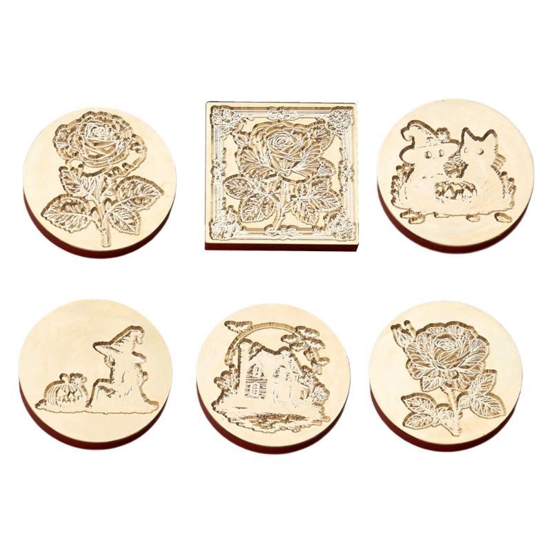 652F Witch Pumpkins Wax Seal Stamp Plant Sealing Wax Stamp for Cards Decoration
