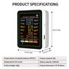 6-in-1 Air Quality Meter Real-Time CO2 Tester Portable Temperature Humidity Detector for Office School & Hotel