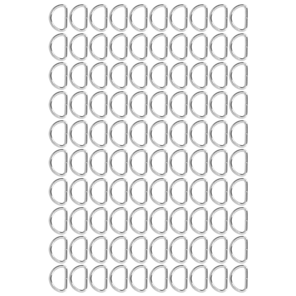 100pcs D Rings Durable Wearable Easy Replaceable Convenient Practical Compact Bag Buckles for