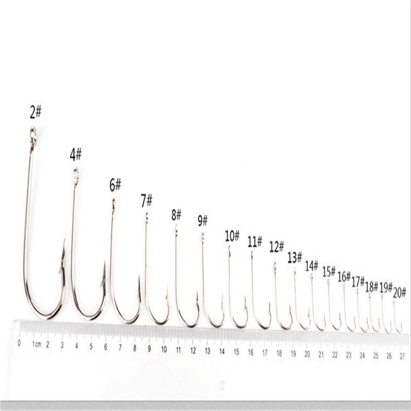 FTK Barbed Fishhook Flatted Round 2-6# 50PCS And7-20# 100PCS/LOTCarp Feeder Tackle Hook For Fishing