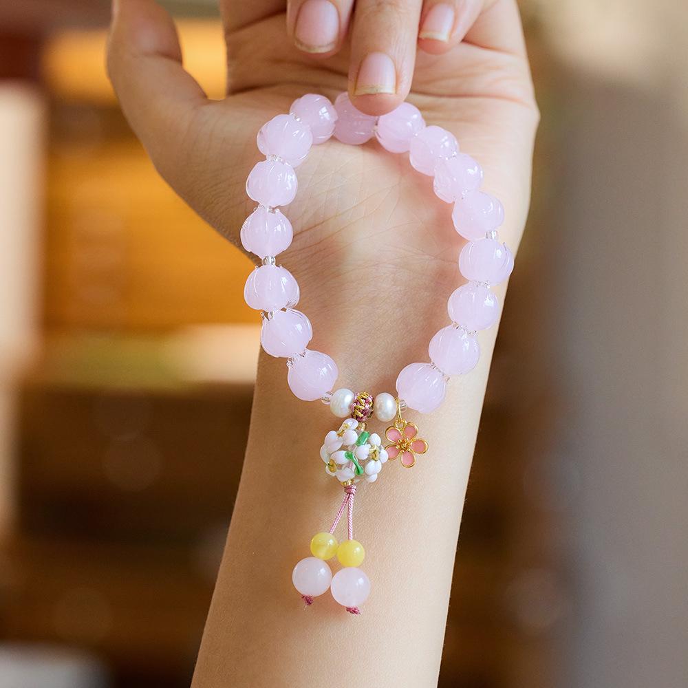 Temple-Style Fluorite Lion Bracelet - Ethnic Design for Women