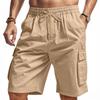 Sommer Laufshorts Herren Sportbekleidung Lässig Locker Kordelzug Taschen Einfarbig Strandshorts Mann