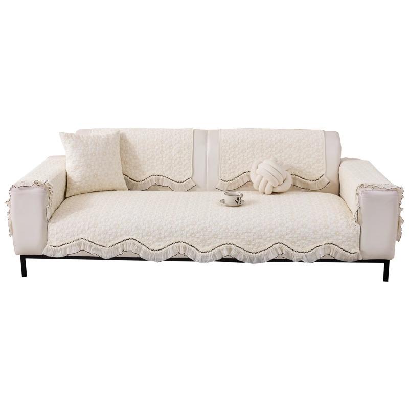 2025 New Pastoral Xiaoxiangfeng Pure Cotton Sofa Cushion, Universal Non-slip Seat Cushion In All Seasons, Cotton Fabric Cover Towel