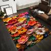 Colorful Floral Pattern Carpet with Vibrant 3D Bloom Design for Living Room Suitable for Use As an Anti-slip for Living Room Bedroom Sofas