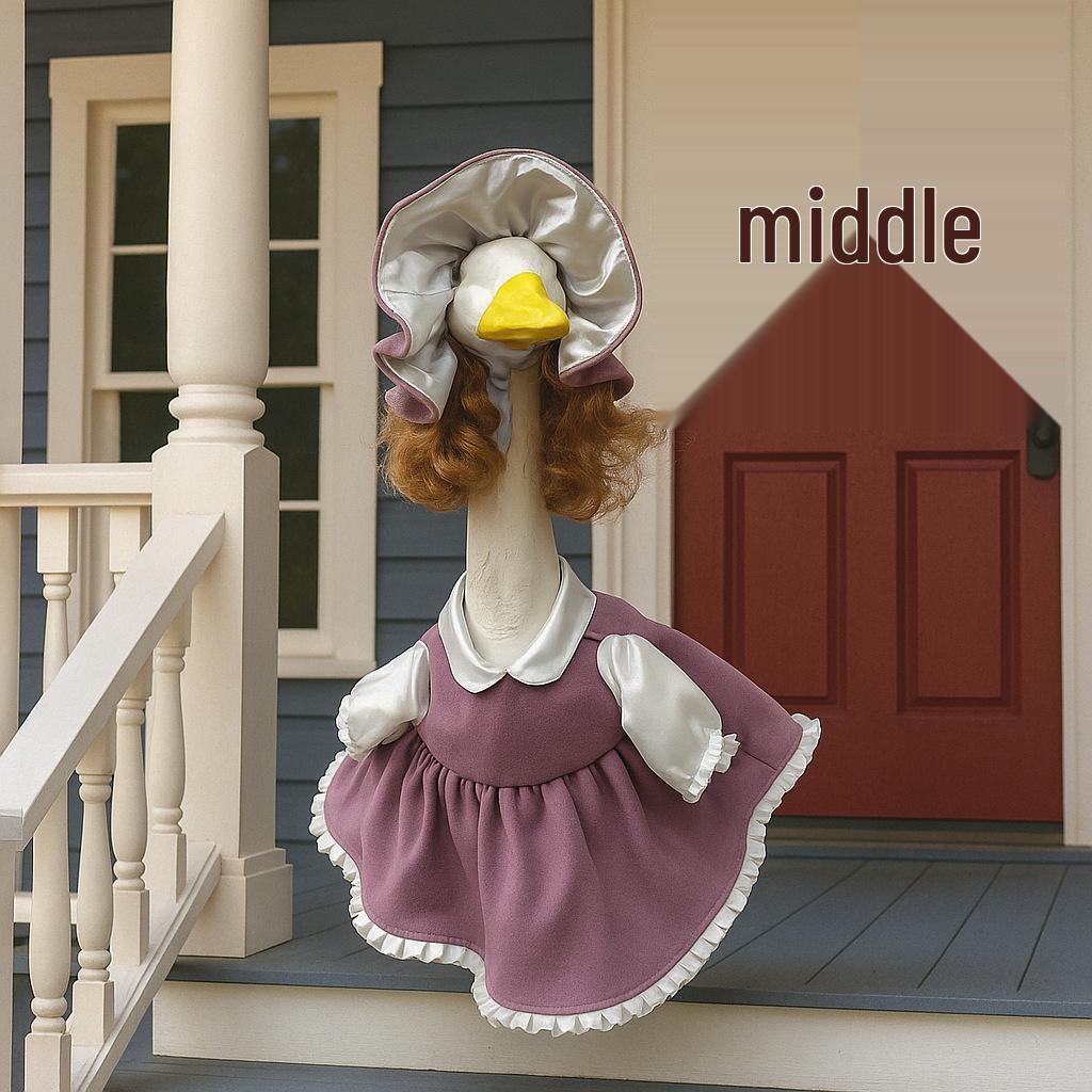 Purple Lace Long Skirt Goose Outfit - Cute Christmas Courtyard Decoration