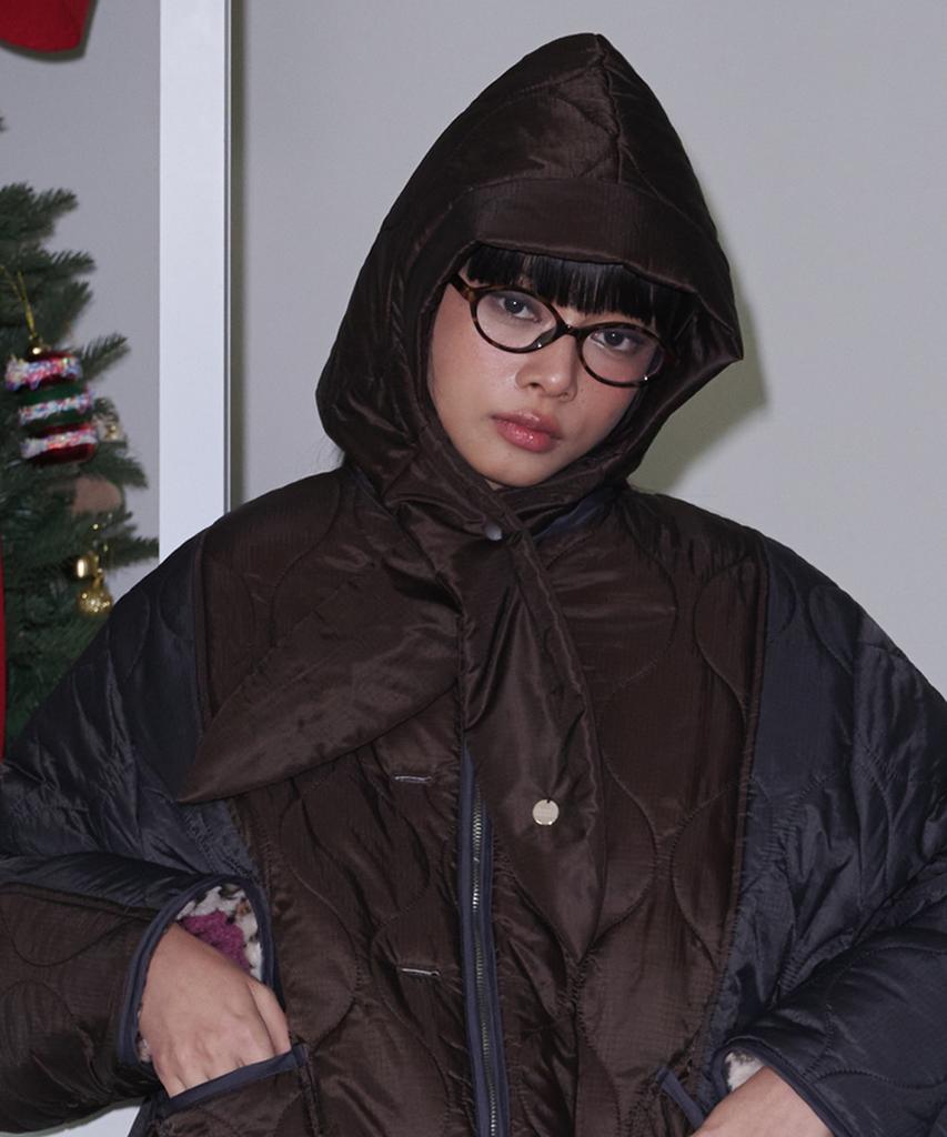 OPENING SUNSHINE Quilted Padded Balaclava_Brown