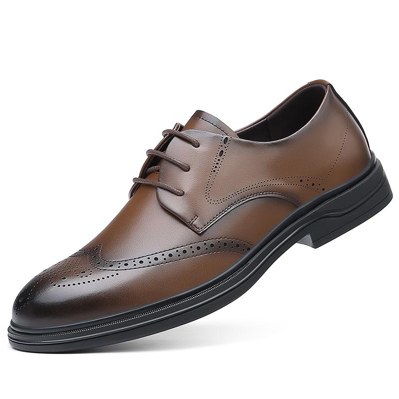 

Мужская новая роскошная брендовая классическая обувь в стиле ретро для свадебной вечеринки, офиса, официальных деловых ботинок из натуральной кожи, удобные остроносые туфли на плоской подошве 44 коричневый