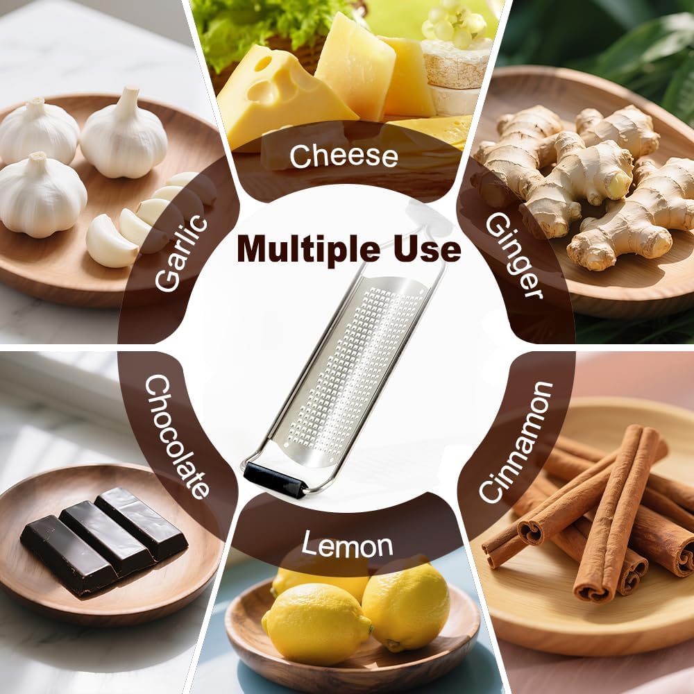 Xiaomi Stainless Steel Lemon Zester Cheese Grater with Soft Protective Cover Razor Sharp Grater for Cheese Vegetables Chocolate Citrus