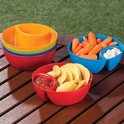 1/6/12 PCS Multi Functional Snack Bowl Split Dipping Bowl Diced and Dipping Sauce Bowl Dividing Bowl Potato Chip Bowl Restaurant Kitchen Accessories