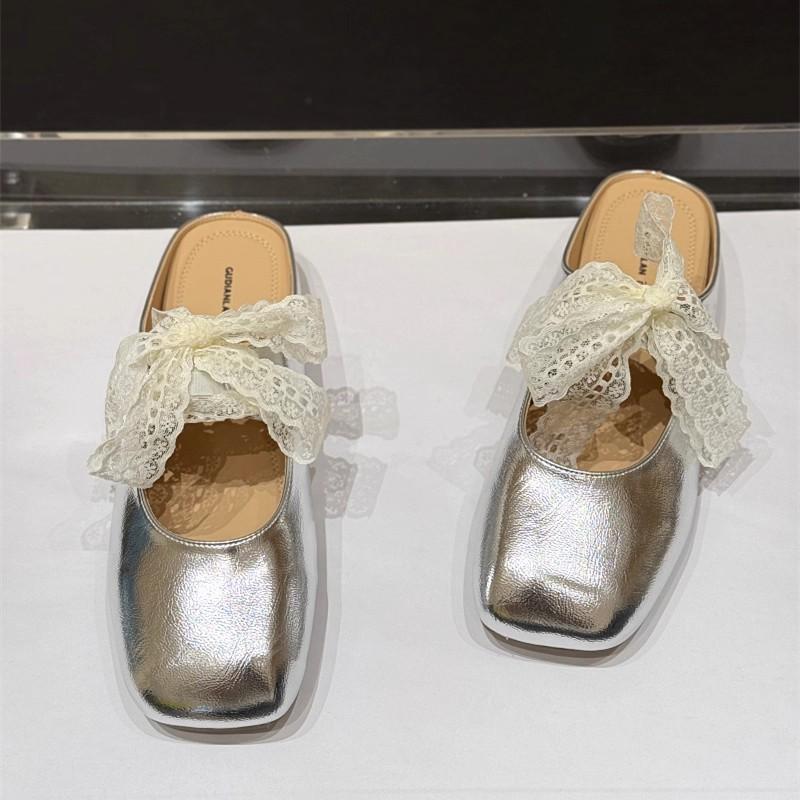 French Gentle Evening Shoes Bag Head Half Slippers Women's Summer Wear 2025 New Models with Skirts One Pedal Single Shoes Sandals