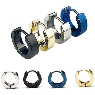 1 Paar modische, coole Herren-Huggie-Creolen aus Edelstahl, lässiger Schmuck