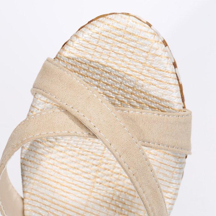 Cross One Line Buckle Sandals Summer New Wedge Sandals Open Toe Women's Shoes