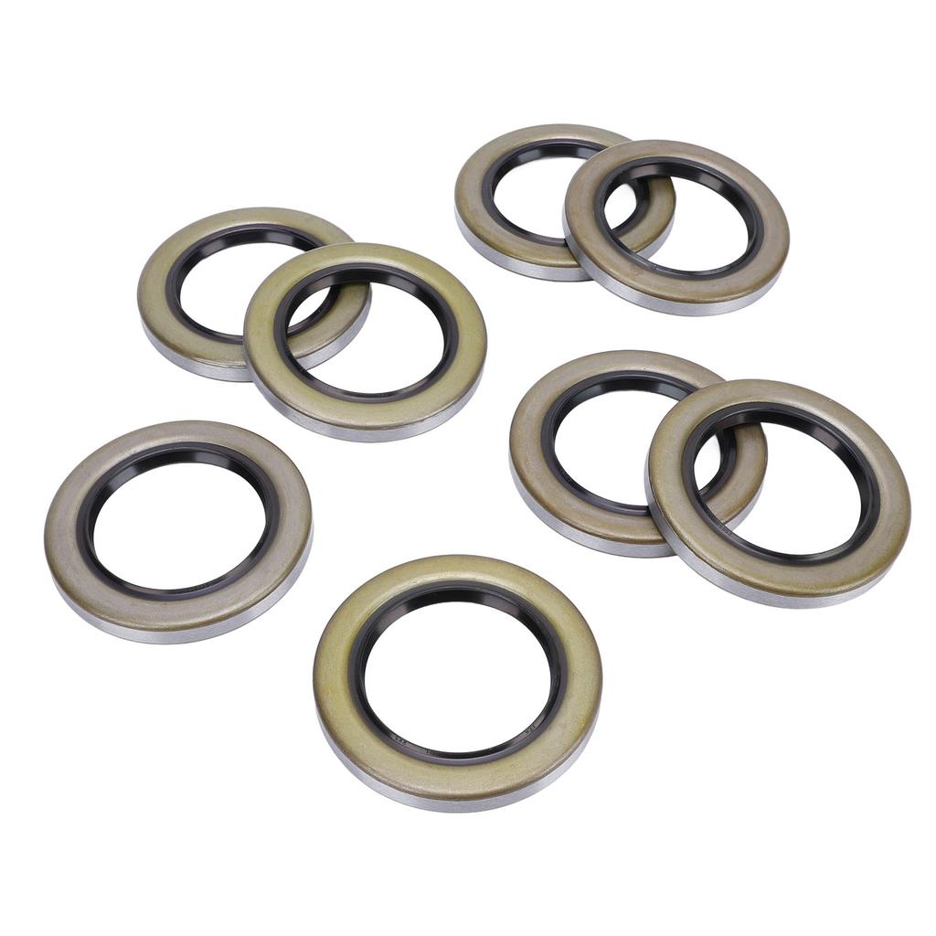 8PCS Trailer Hub Wheel Grease Seals 2.25in ID 3.376in OD Double Lip Grease Seals for Dexter Texcom RV Trailer