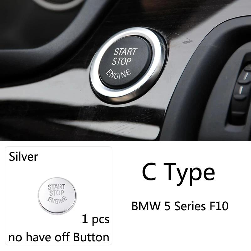 

Car styling ENGINE START STOP switch button Cover For BMW F20 F21 F22 F30 F32 F34 F10 F07 F01 F48 F25 F26 F15 F16 Accessories C Type Silver