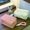 Girlish Large Capacity Candy Color Plush Makeup Bag; Portable Travel Cosmetic and Toiletry Storage.