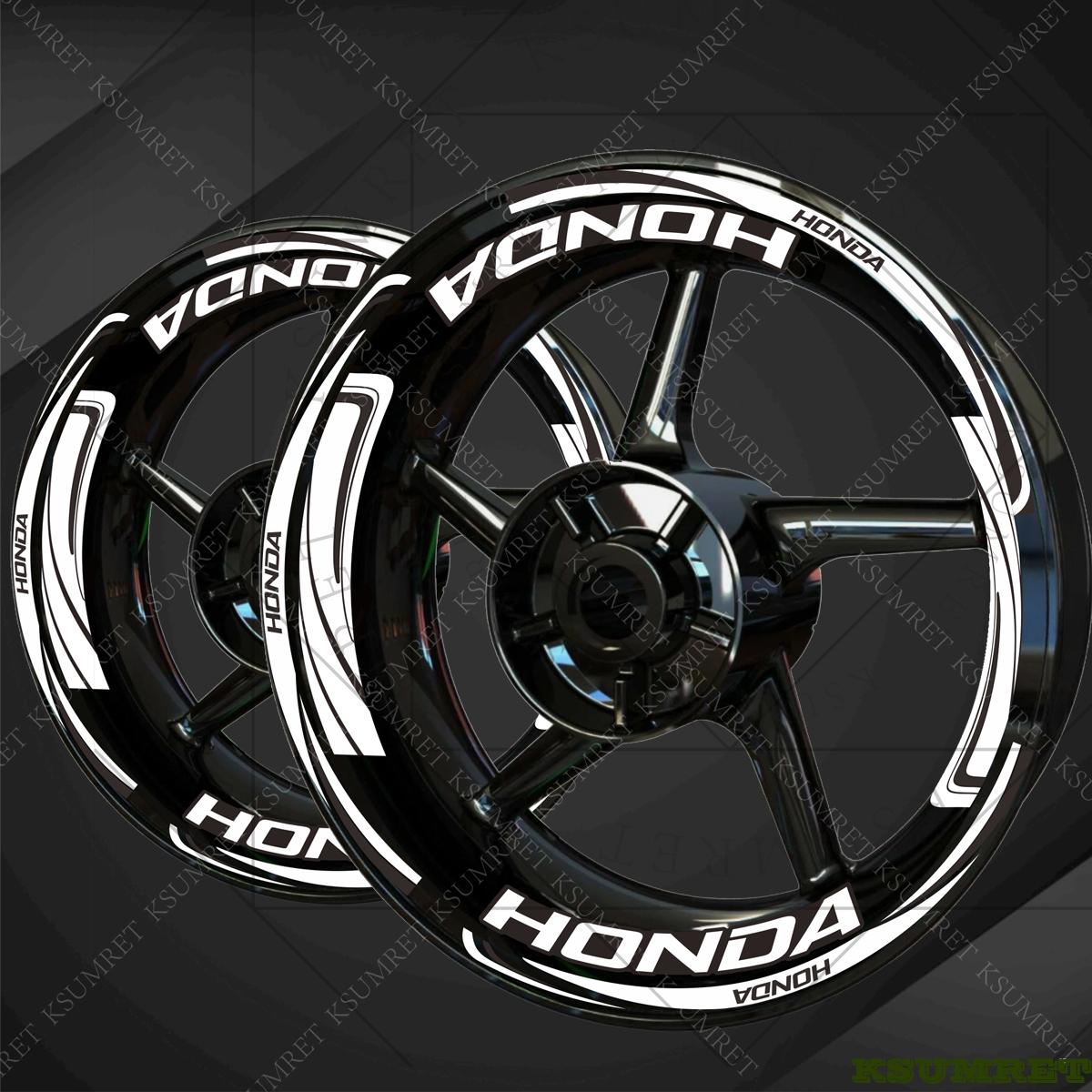Vinyl HONDA Wheel Motorcycle Stickers Logo Rim Decal Set белый