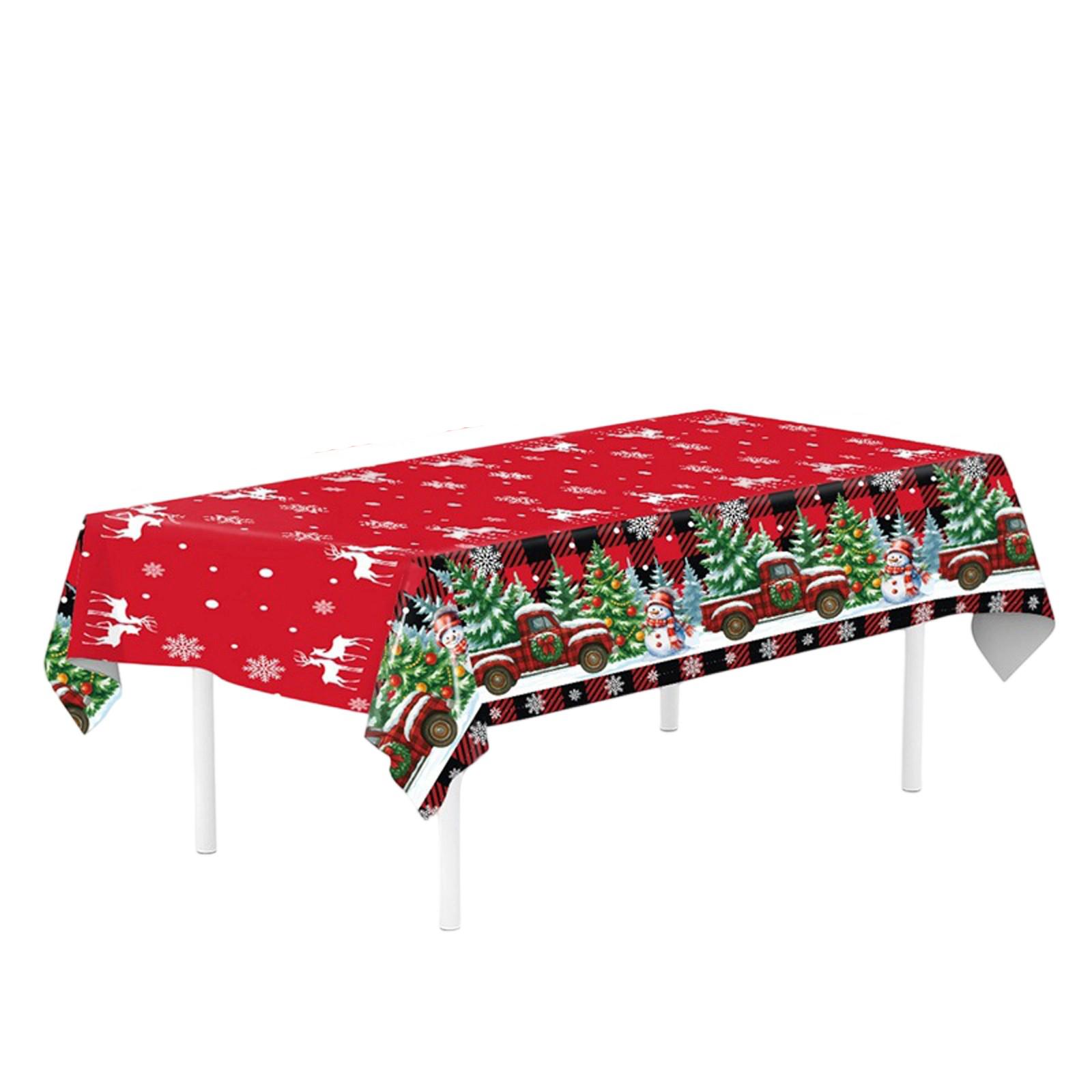 

Скатерть для вечеринки на рождественскую тематику, одноразовая полиэтиленовая скатерть, оформление места проведения вечеринки One Size