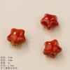 Ceramic Loose Beads Chinese Red Beads Handmade DIY Necklace Loose Beads Accessories