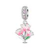 925 Silver Secret Garden Flower Butterfly Charms Pendant For Women Fit Bracelet DIY Birthday Jewelry Gift