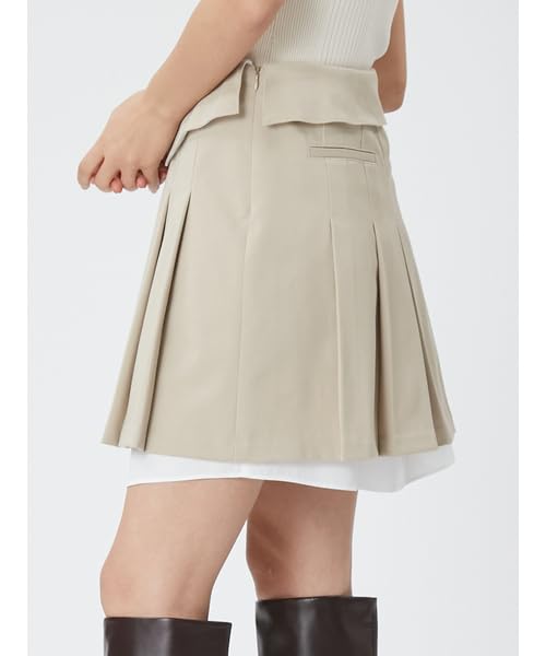 FRAY I.D. Pierre Cardin Shirt Layered Tuck Skirt FWFS241807 Women's BEG