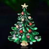 Christmas Classic Rhinestone Tree Brooches for Women Enamel Plant Pins Event Party New Year Gifts Jewelry Decoration Accessories