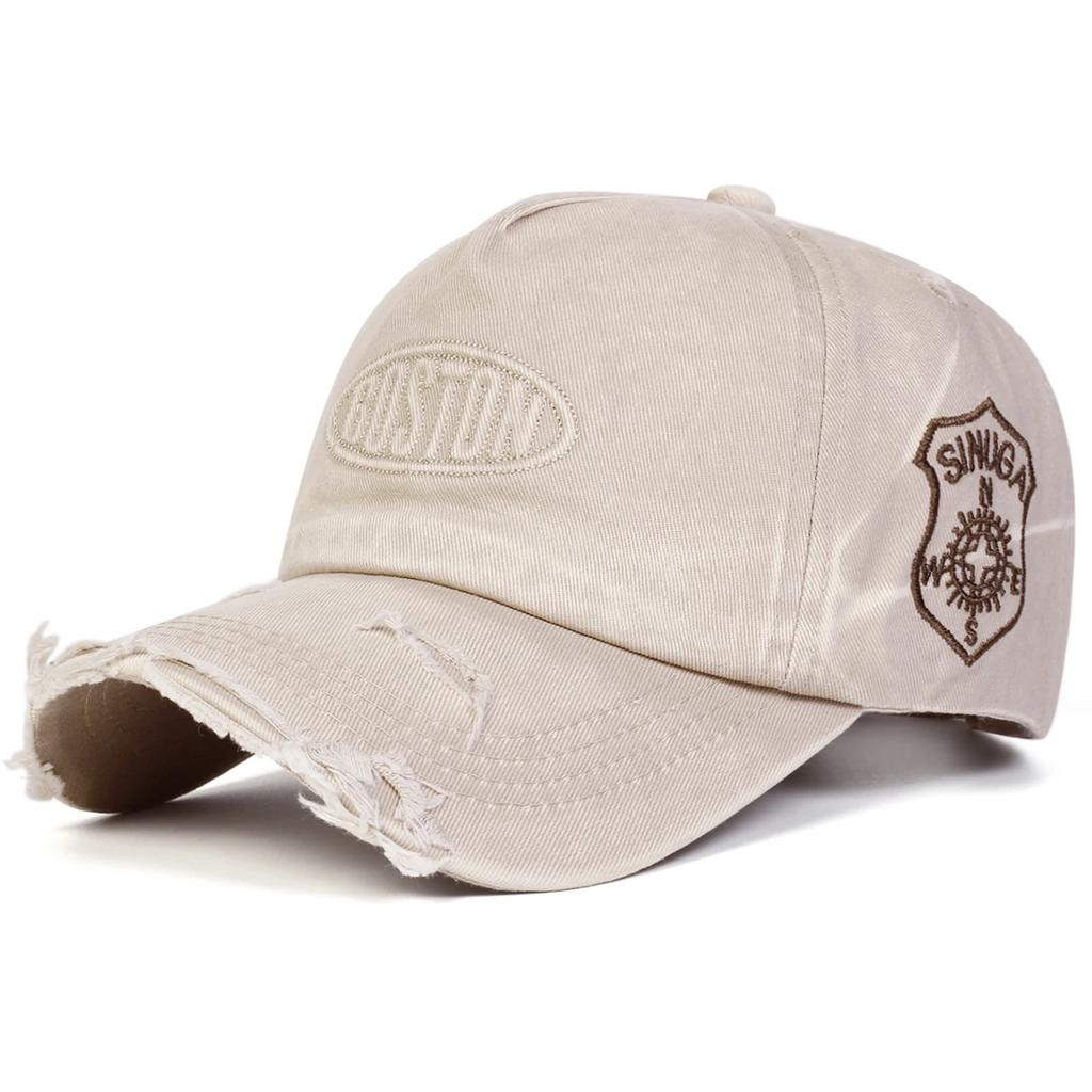 Unisex Boston Hole Washing Embroidery Baseball Caps Spring Autumn Outdoor Adjustable Casual Hats Sunscreen Hat Sports Cap