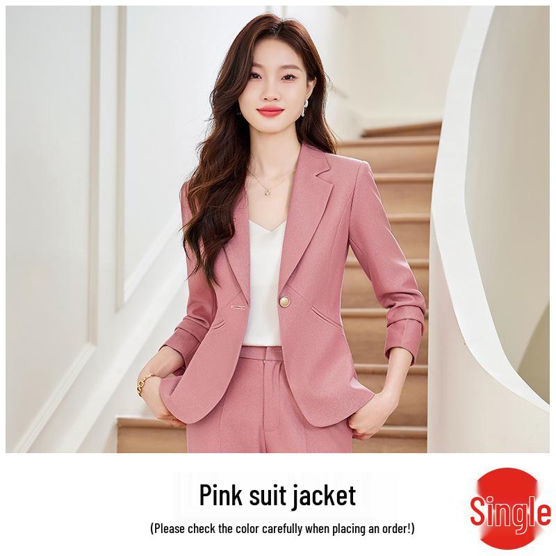 Women s High-End Pink Suit Set - Autumn/Winter 2026 Business Formal Wear 4XL розового костюма