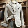 Men's Solid Color Corduroy Warm Pocket Suit Jacket Cardigan Men's Casual Suit
