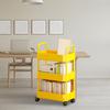 Rolling Cart Rolling Book Cart 3/4 Tier Utility Storage Trolley On Wheels Multifunctional Storage Shelving Units For Kitchen