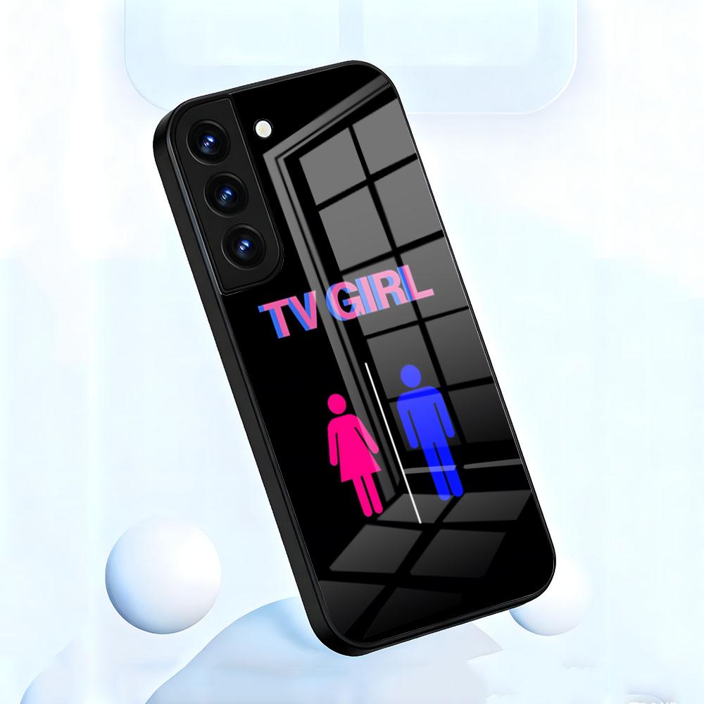Pink Blue TV Girl Phone Case For Samsung A56 A36 A26 A16 A15 A25 A35 A55 A14 A34 A24 A54 Glass Case