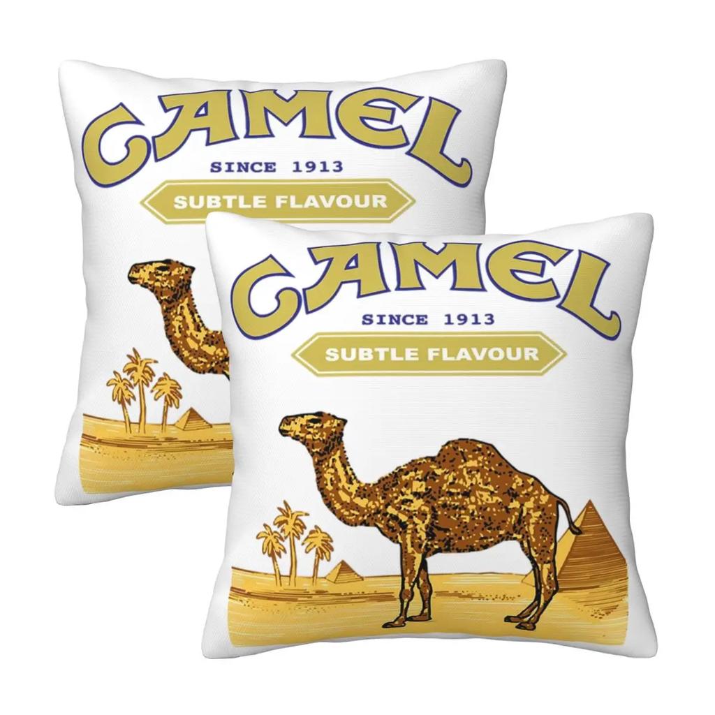Camel Cigarettes 2 Pcs Square Pillowcase Pillow Cover Cushion Zip Decorative Comfort Throw Pillow For Home Sofa