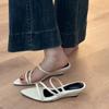 Fashion French Style Pointed Open Toes Hollow Wedge Sandals for Women's Summer 2025 New Thin Heeled Fashion Elegant Comfortable Slippers