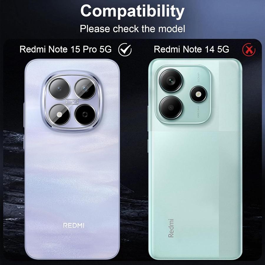 3 Pcs Tempered Glass Lens Camera Film for Redmi Note 15 4G 5G Redmi Note 15 Pro 4G 5G Note 15 Pro+ Plus 5G 9H Hardness Lens 3 Pack Redmi Note15