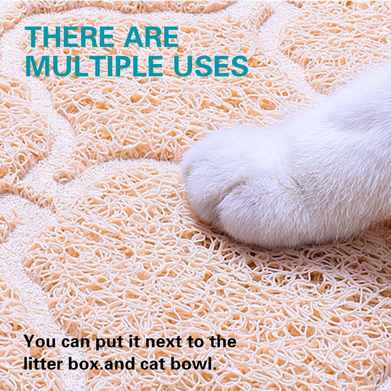 Waterproof Pet Cat Litter Mat Cute Claw Shape Feeding Pad PVC Easy Cleaning Double Layer Cats Toilet Mats for Pet Cats Supplies