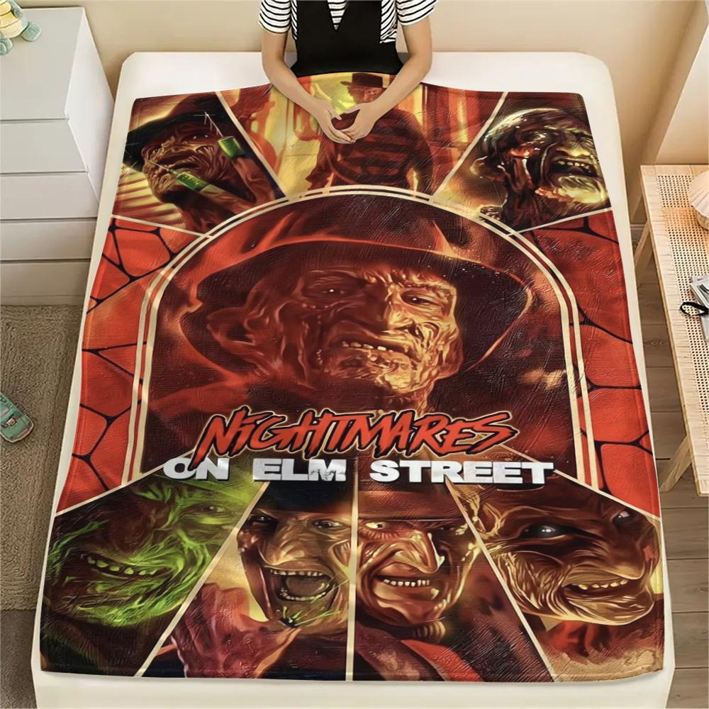 Creepy Freddy Horror Night Print Blanket Suitable For All Seasons Sofa Blanket Sheet Office Rest Blanket Machine Washable