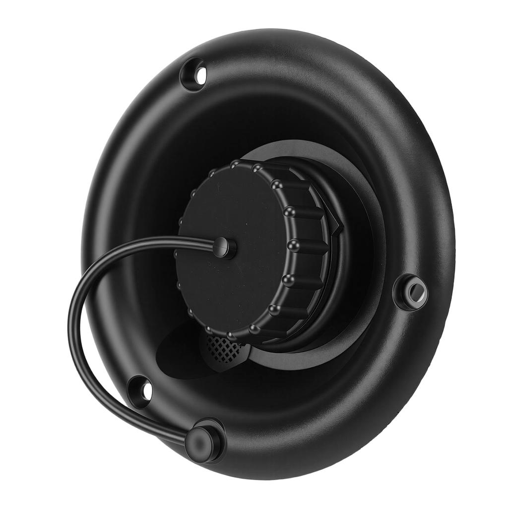 RV Gravity Fresh Water Fill Inlet Round with Lid Anti Lost Strap Anti Overflow PP for Trailer Motorhome Black