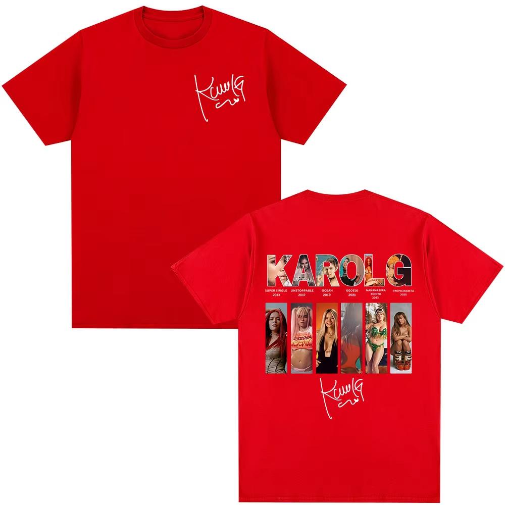 Karol G Tropicoqueta 2026 Album Cover Tshirts Unisex Women Clothing Fashion High Quality Tshirt Casual Cotton ONeck T Shirt Tops