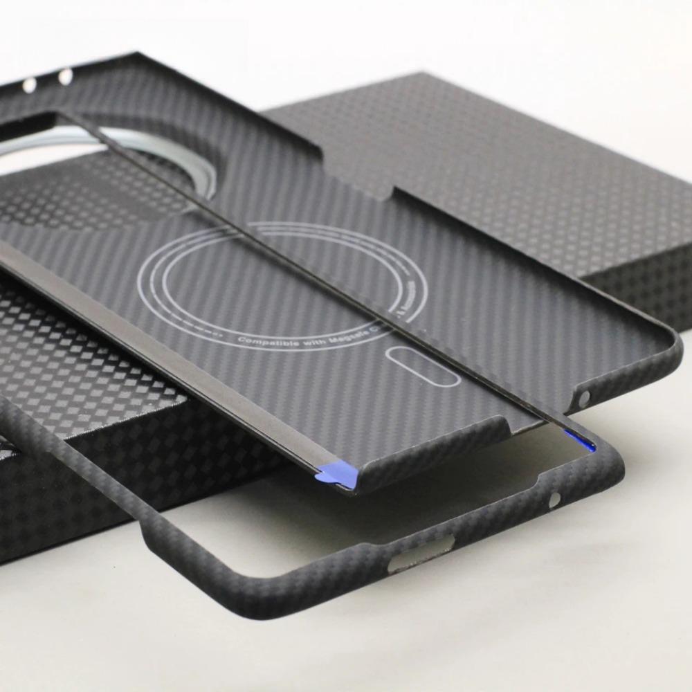600D Matte Hard Carbon Fiber Magnetic Phone Case for Honor MagicV3 Foldable Magsafe Wireless Charging Back Cover Aramid Fiber Shockproof Protect Shell