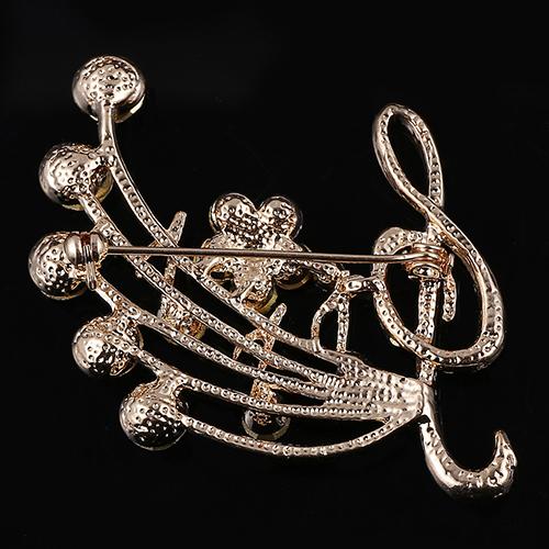 Kvinnors strass musikalisk not Blossom Brosch Pin Smycken Party Xmas Gift