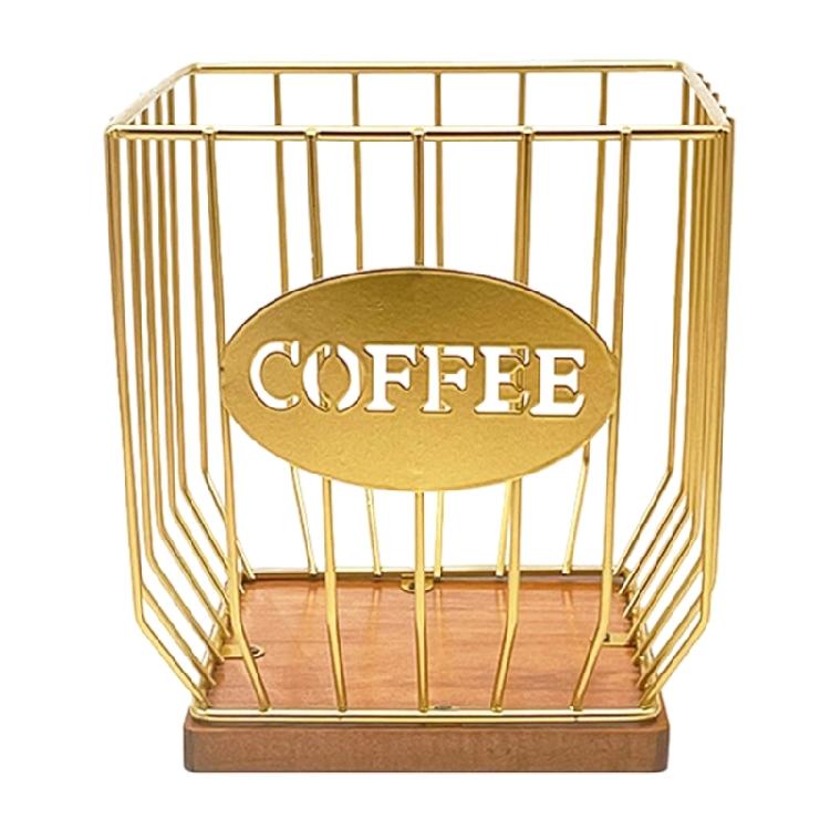 Fashionable Elegant Sturdy Coffee Storage Basket Solution Opening for Efficient Organization of Coffee Supplies